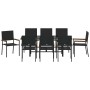 Conjunto de Comedor de Jardín 9 pcs Negro ratán sintético en Sillas de jardín | Comprar online en Foru.es