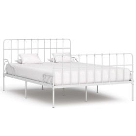 Estructura de cama con somier metal blanco 140x200 cm de vidaXL, Camas y somieres - Ref: Foro24-284604, Precio: 97,22 €, Desc...
