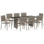 Conjunto de Comedor de Jardín 9 pcs Gris ratán sintético en Sillas de jardín | Comprar online en Foru.es
