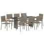 Conjunto de Comedor de Jardín 9 pcs Gris ratán sintético en Sillas de jardín | Comprar online en Foru.es