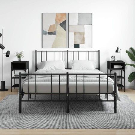 Mesitas de noche 2 uds madera de ingeniería negro 35x34,5x70 cm de vidaXL, Mesitas de noche - Ref: Foro24-825884, Precio: 62,...