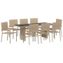 Conjunto de Comedor de Jardín 9 pcs Beige ratán sintético en Sillas de jardín | Comprar online en Foru.es