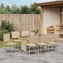 Conjunto de Comedor de Jardín 9 pcs Beige ratán sintético en Sillas de jardín | Comprar online en Foru.es