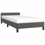 Estructura de cama con cabecero cuero sintético gris 90x190 cm de vidaXL, Camas y somieres - Ref: Foro24-347475, Precio: 85,8...