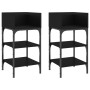 Mesitas de noche 2 uds madera de ingeniería negro 35x34,5x70 cm de vidaXL, Mesitas de noche - Ref: Foro24-825884, Precio: 62,...