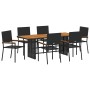 Conjunto de Comedor de Jardín 7 pcs Negro ratán sintético en Sillas de jardín | Comprar online en Foru.es