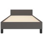 Estructura de cama con cabecero cuero sintético gris 90x190 cm de vidaXL, Camas y somieres - Ref: Foro24-347475, Precio: 85,8...