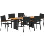 Conjunto de Comedor de Jardín 7 pcs Negro ratán sintético en Sillas de jardín | Comprar online en Foru.es