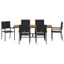 Conjunto de Comedor de Jardín 7 pcs Negro ratán sintético en Sillas de jardín | Comprar online en Foru.es