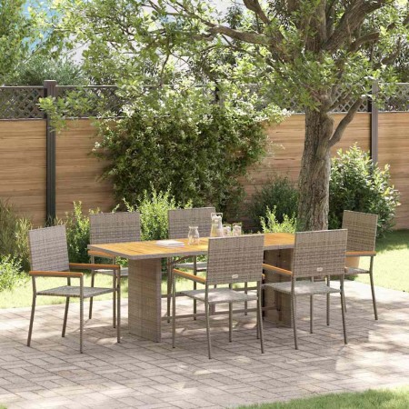 Conjunto de Comedor de Jardín 7 pcs Gris ratán sintético en Sillas de jardín | Comprar online en Foru.es
