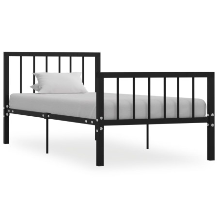 Estructura de cama de metal negro 90x200 cm de vidaXL, Camas y somieres - Ref: Foro24-284568, Precio: 123,90 €, Descuento: %