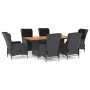 Set comedor jardín 7 pzas cojines ratán sintético gris oscuro en Conjuntos de jardín | Comprar online en Foru.es