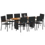 Conjunto de Comedor de Jardín 9 pcs Negro ratán sintético en Sillas de jardín | Comprar online en Foru.es