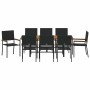 Conjunto de Comedor de Jardín 9 pcs Negro ratán sintético en Sillas de jardín | Comprar online en Foru.es