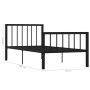 Estructura de cama de metal negro 90x200 cm de vidaXL, Camas y somieres - Ref: Foro24-284568, Precio: 123,90 €, Descuento: %