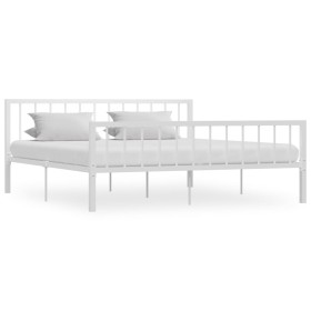 Estructura de cama de metal blanco 180x200 cm de vidaXL, Camas y somieres - Ref: Foro24-284567, Precio: 102,04 €, Descuento: %