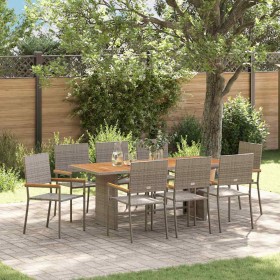 Conjunto de Comedor de Jardín 9 pcs Gris ratán sintético en Sillas de jardín | Comprar online en Foru.es