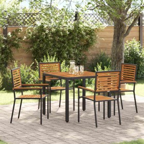 Conjunto de Comedor de Jardín 5 pcs Negro y Marrón en Sillas de jardín | Comprar online en Foru.es