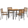 Conjunto de Comedor de Jardín 5 pcs Negro y Marrón en Sillas de jardín | Comprar online en Foru.es