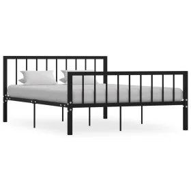 Black metal bed frame 140x200 cm by vidaXL, Beds and slatted bases - Ref: Foro24-284571, Price: 114,33 €, Discount: %