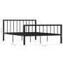 Estructura de cama de metal negro 140x200 cm de vidaXL, Camas y somieres - Ref: Foro24-284571, Precio: 115,78 €, Descuento: %