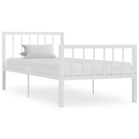 Bettgestell aus weißem Metall, 100 x 200 cm von vidaXL, Betten und Lattenroste - Ref: Foro24-284563, Preis: 79,42 €, Rabatt: %