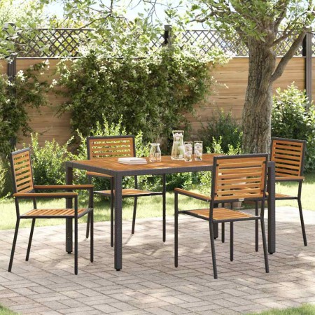Conjunto de Comedor de Jardín 5 pcs Negro y Marrón en Sillas de jardín | Comprar online en Foru.es
