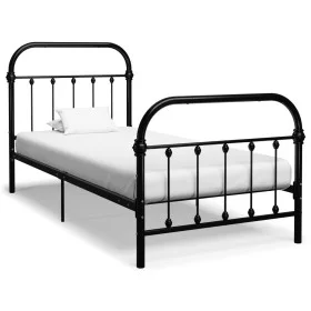 Estructura de cama de metal negro 100x200 cm de vidaXL, Camas y somieres - Ref: Foro24-284499, Precio: 134,43 €, Descuento: %