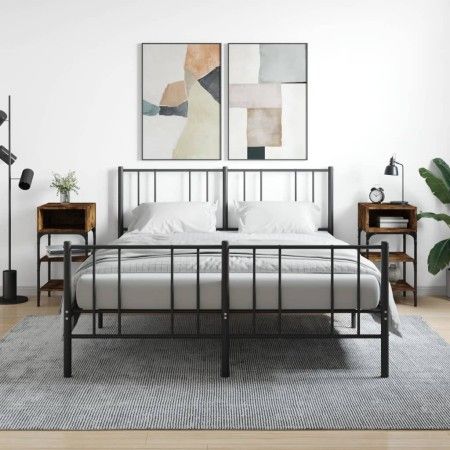 Mesita noche 2 uds madera ingeniería roble ahumado 35x34,5x70cm de vidaXL, Mesitas de noche - Ref: Foro24-825888, Precio: 44,...