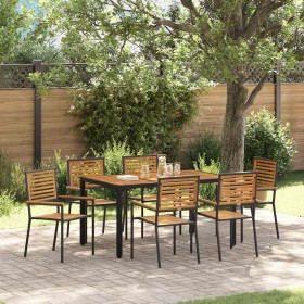 Conjunto de Comedor de Jardín 7 pcs Negro y Marrón en Sillas de jardín | Comprar online en Foru.es
