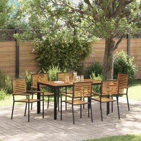 Conjunto de Comedor de Jardín 7 pcs Negro y Marrón en Sillas de jardín | Comprar online en Foru.es