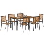 Conjunto de Comedor de Jardín 7 pcs Negro y Marrón en Sillas de jardín | Comprar online en Foru.es