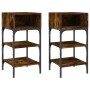 Mesita noche 2 uds madera ingeniería roble ahumado 35x34,5x70cm de vidaXL, Mesitas de noche - Ref: Foro24-825888, Precio: 44,...