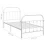 Estructura de cama de metal blanco 100x200 cm de vidaXL, Camas y somieres - Ref: Foro24-284493, Precio: 77,43 €, Descuento: %