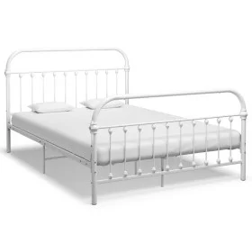Bettgestell aus weißem Metall, 140 x 200 cm von vidaXL, Betten und Lattenroste - Ref: Foro24-284495, Preis: 164,62 €, Rabatt: %