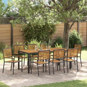 Conjunto de Comedor de Jardín 9 pcs Negro y Marrón en Sillas de jardín | Comprar online en Foru.es