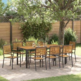 Conjunto de Comedor de Jardín 9 pcs Negro y Marrón en Sillas de jardín | Comprar online en Foru.es