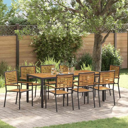 Conjunto de Comedor de Jardín 9 pcs Negro y Marrón en Sillas de jardín | Comprar online en Foru.es