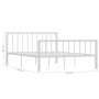 Estructura de cama de metal blanco 140x200 cm de vidaXL, Camas y somieres - Ref: Foro24-284565, Precio: 132,37 €, Descuento: %