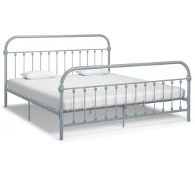 Gray metal bed frame 180x200 cm by vidaXL, Beds and slatted bases - Ref: Foro24-284509, Price: 113,62 €, Discount: %