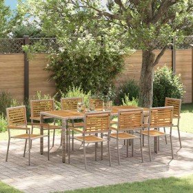 Conjunto de Comedor de Jardín 9 pcs Gris y marrón en Sillas de jardín | Comprar online en Foru.es
