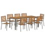 Conjunto de Comedor de Jardín 9 pcs Gris y marrón en Sillas de jardín | Comprar online en Foru.es