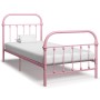 Estructura de cama de metal rosa 90x200 cm de vidaXL, Camas y somieres - Ref: Foro24-284510, Precio: 126,34 €, Descuento: %