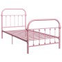 Estructura de cama de metal rosa 90x200 cm de vidaXL, Camas y somieres - Ref: Foro24-284510, Precio: 126,34 €, Descuento: %