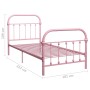 Estructura de cama de metal rosa 90x200 cm de vidaXL, Camas y somieres - Ref: Foro24-284510, Precio: 126,34 €, Descuento: %