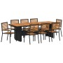 Conjunto de Comedor de Jardín 9 pcs Negro y Marrón en Sillas de jardín | Comprar online en Foru.es