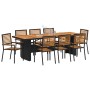 Conjunto de Comedor de Jardín 9 pcs Negro y Marrón en Sillas de jardín | Comprar online en Foru.es