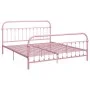 Estructura de cama de metal rosa 180x200 cm de vidaXL, Camas y somieres - Ref: Foro24-284515, Precio: 180,86 €, Descuento: %
