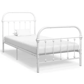 White metal bed frame 90x200 cm by vidaXL, Beds and slatted bases - Ref: Foro24-284492, Price: 78,14 €, Discount: %