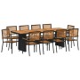 Conjunto de Comedor de Jardín 11 pcs Negro y Marrón en Sillas de jardín | Comprar online en Foru.es